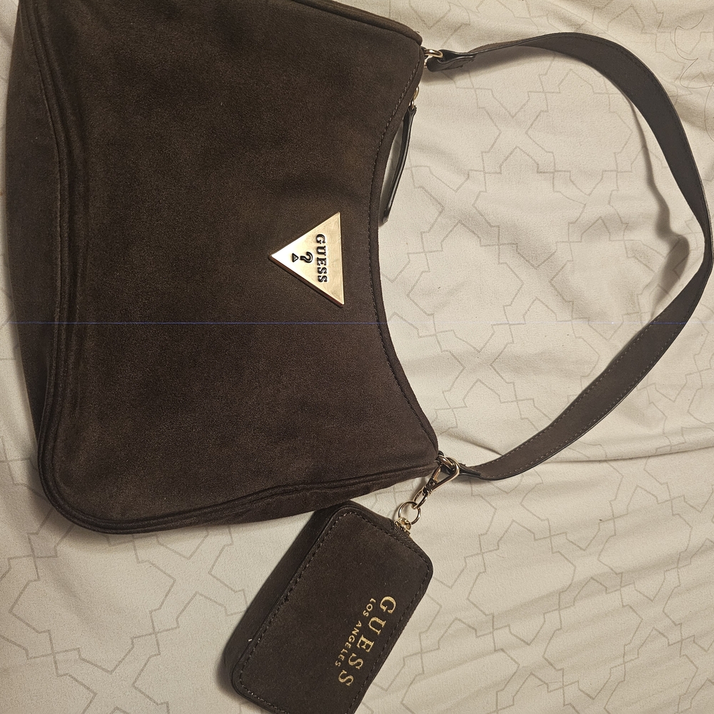Guess Brown Shoulder Bag with Pouch